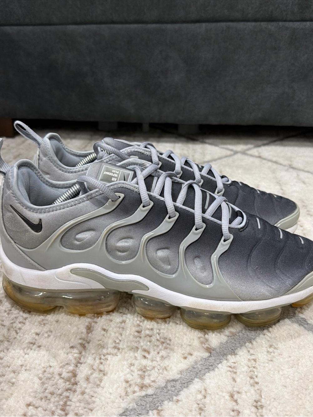 Nike Air VaporMax Plus Silver Gradient Gray White Mesh 924453-007 Men’s Size 10
